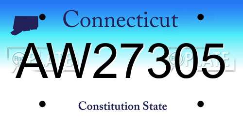 AW27305 Connecticut License Plate