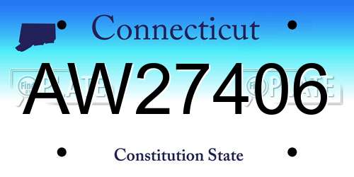 AW27406 Connecticut License Plate