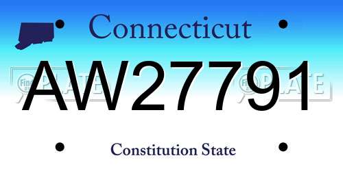 AW27791 Connecticut License Plate