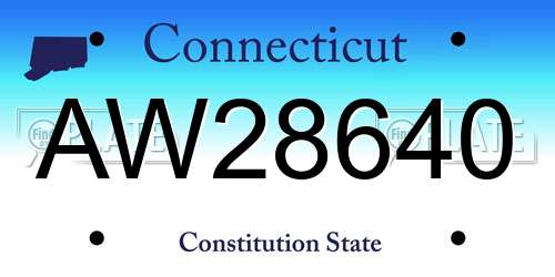 AW28640 Connecticut License Plate