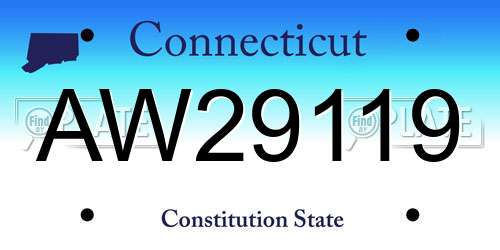 AW29119 Connecticut License Plate