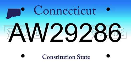 AW29286 Connecticut License Plate
