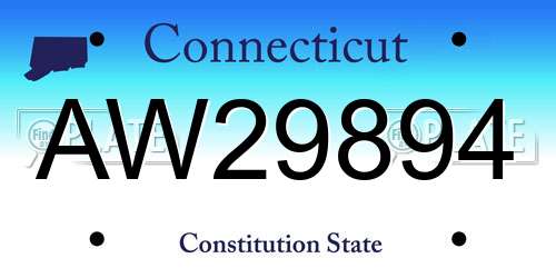 AW29894 Connecticut License Plate