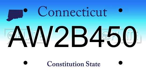 AW2B450 Connecticut License Plate