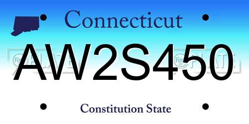 AW2S450 Connecticut License Plate