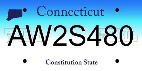 AW2S480 Connecticut License Plate
