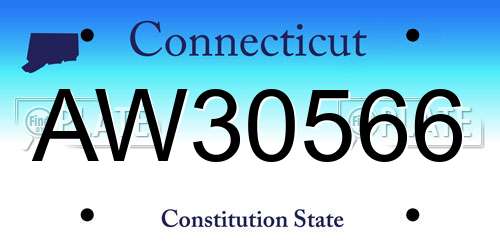 AW30566 Connecticut License Plate