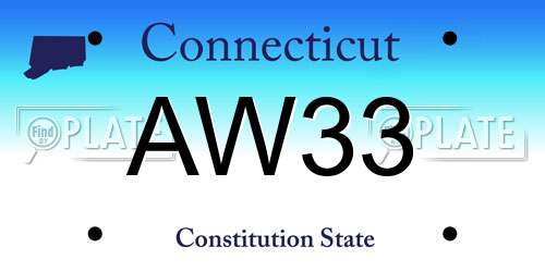 AW33 Connecticut License Plate