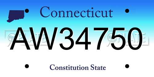 AW34750 Connecticut License Plate