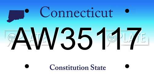 AW35117 Connecticut License Plate