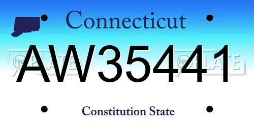 AW35441 Connecticut License Plate