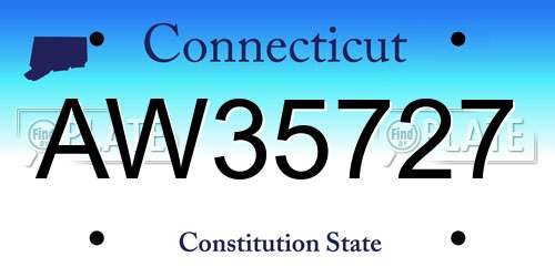 AW35727 Connecticut License Plate