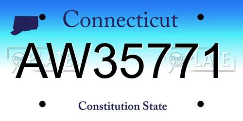 AW35771 Connecticut License Plate
