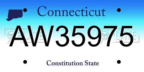 AW35975 Connecticut License Plate