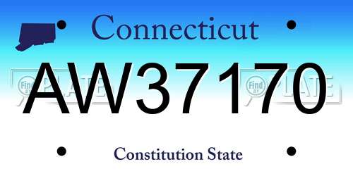 AW37170 Connecticut License Plate