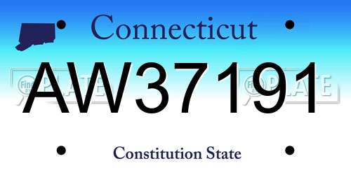 AW37191 Connecticut License Plate