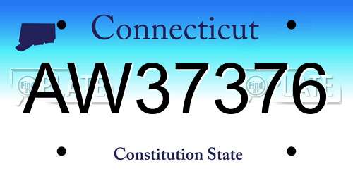 AW37376 Connecticut License Plate