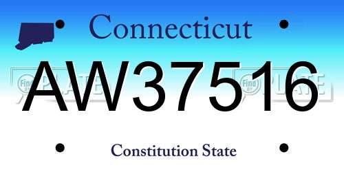 AW37516 Connecticut License Plate