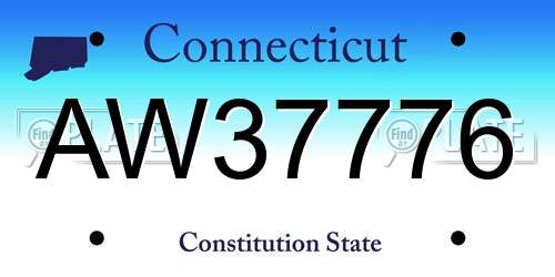 AW37776 Connecticut License Plate