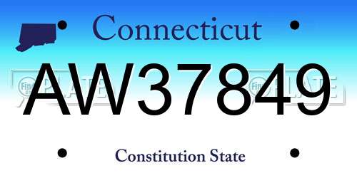 AW37849 Connecticut License Plate