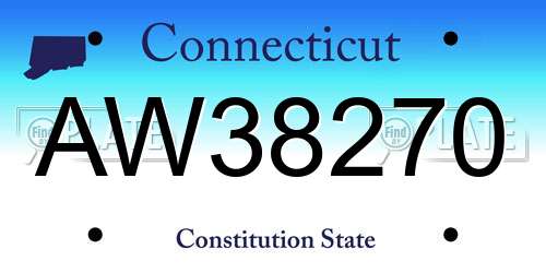AW38270 Connecticut License Plate