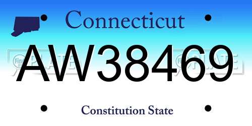 AW38469 Connecticut License Plate