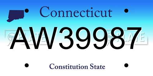 AW39987 Connecticut License Plate