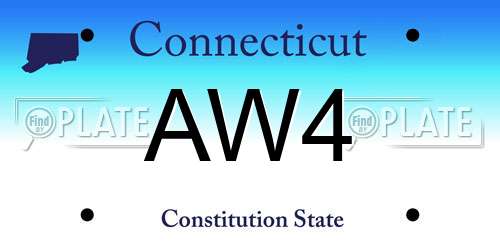 AW4 Connecticut License Plate