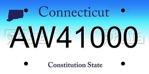 AW41000 Connecticut License Plate