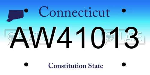 AW41013 Connecticut License Plate