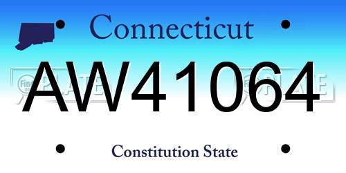 AW41064 Connecticut License Plate