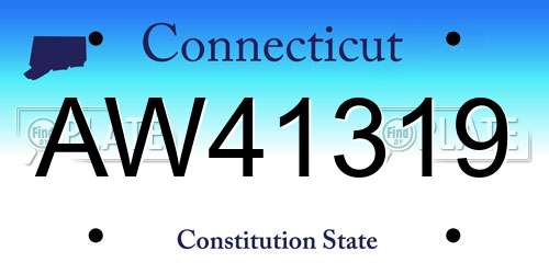 AW41319 Connecticut License Plate