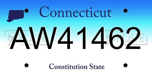 AW41462 Connecticut License Plate