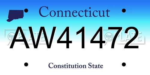 AW41472 Connecticut License Plate