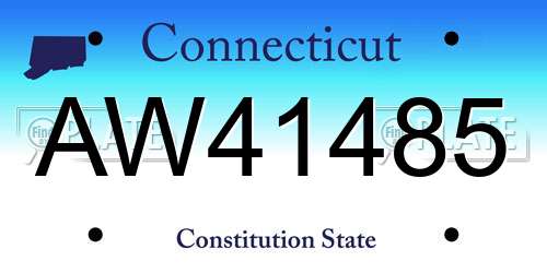 AW41485 Connecticut License Plate