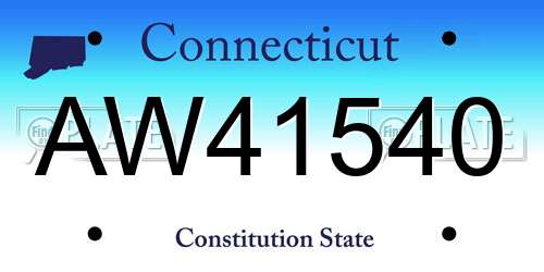 AW41540 Connecticut License Plate