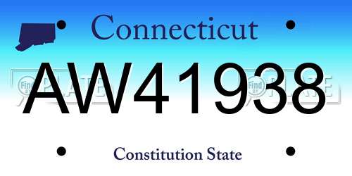 AW41938 Connecticut License Plate