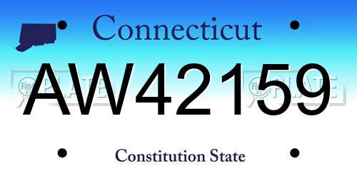 AW42159 Connecticut License Plate