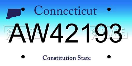 AW42193 Connecticut License Plate