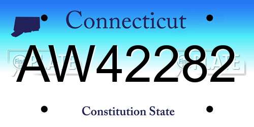 AW42282 Connecticut License Plate