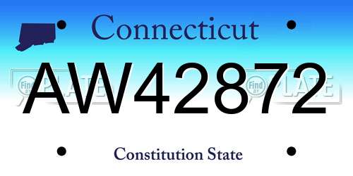 AW42872 Connecticut License Plate