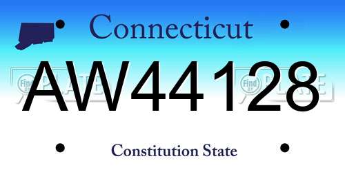 AW44128 Connecticut License Plate