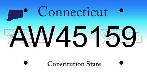 AW45159 Connecticut License Plate