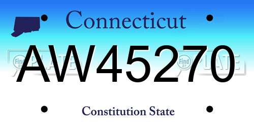 AW45270 Connecticut License Plate