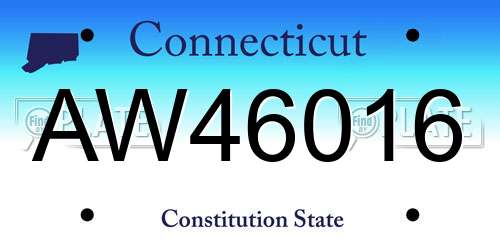 AW46016 Connecticut License Plate