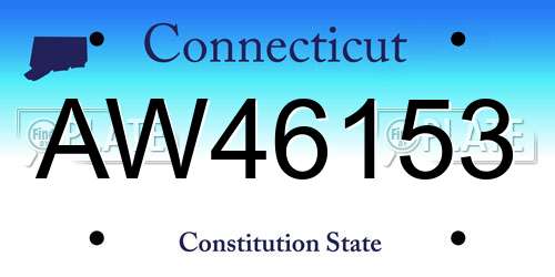 AW46153 Connecticut License Plate