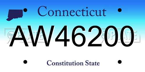 AW46200 Connecticut License Plate