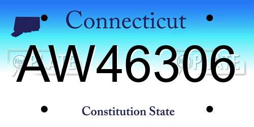AW46306 Connecticut License Plate