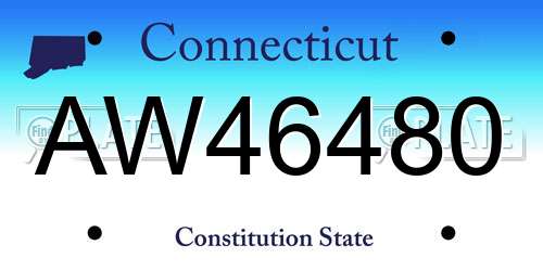 AW46480 Connecticut License Plate