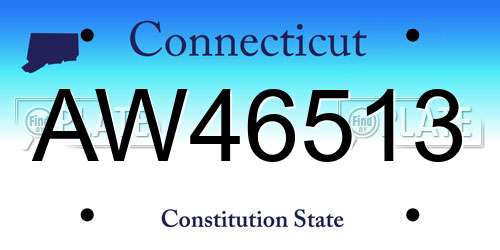 AW46513 Connecticut License Plate